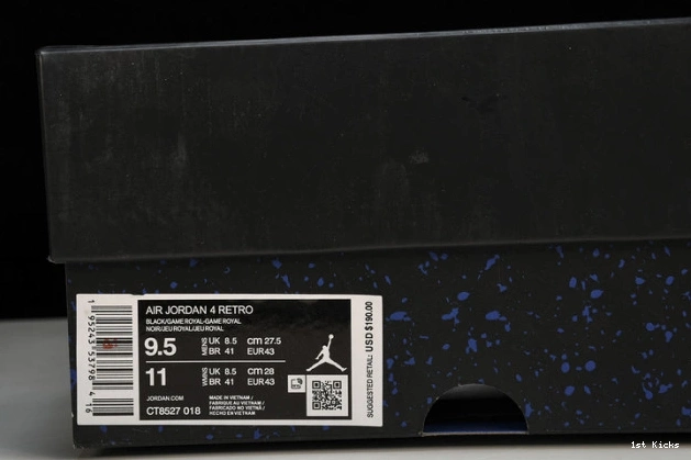 1st Kicks 4 Game Jordan CT8527-018 Royal Black Retro 0705